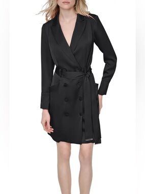 69. DKNY • NWT $170 Long Sleeve Double Breasted Trench Dress PTP 19”-22”